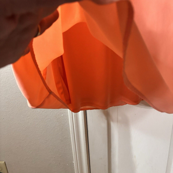 XL Cato Charming Peach Fully Lined To The Knee Dress Double Layer Bell Sleeves - Picture 6 of 8